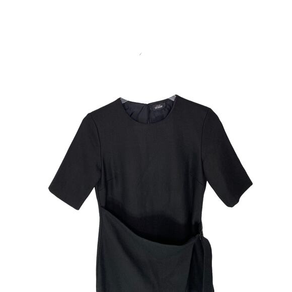 Kate Spade Saturday Black Short Sleeve Wool Blend Buckle Over Mini Dress Size 00 - Picture 5 of 10